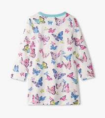 Hatley Sleepwear | Girls Girls Big Butterflies Long Sleeve Nightgown