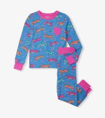 Hatley Sleepwear | Girls Girls Celestial Tigers Bamboo Pajama Set