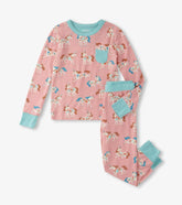 Hatley Sleepwear | Girls Girls Folksy Unicorns Bamboo Pajama Set