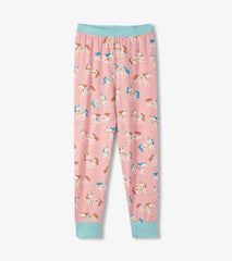 Hatley Sleepwear | Girls Girls Folksy Unicorns Bamboo Pajama Set