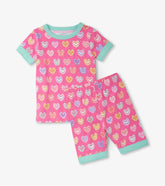 Hatley Sleepwear | Girls Girls Shibori Hearts Short Pajama Set