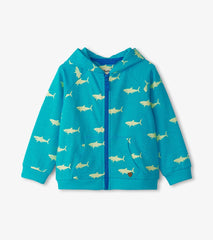 Hatley Sweaters | Baby & Toddler Baby & Toddler Boys Shark Silhouette Glow Zip-Up Hoodie
