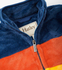 Hatley Sweaters | Boys Boys Colour Block Fuzzy Fleece Zip-Up Jacket