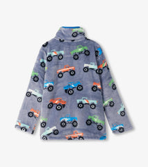 Hatley Sweaters | Boys Boys Monster Trucks Fuzzy Fleece Zip-Up Jacket