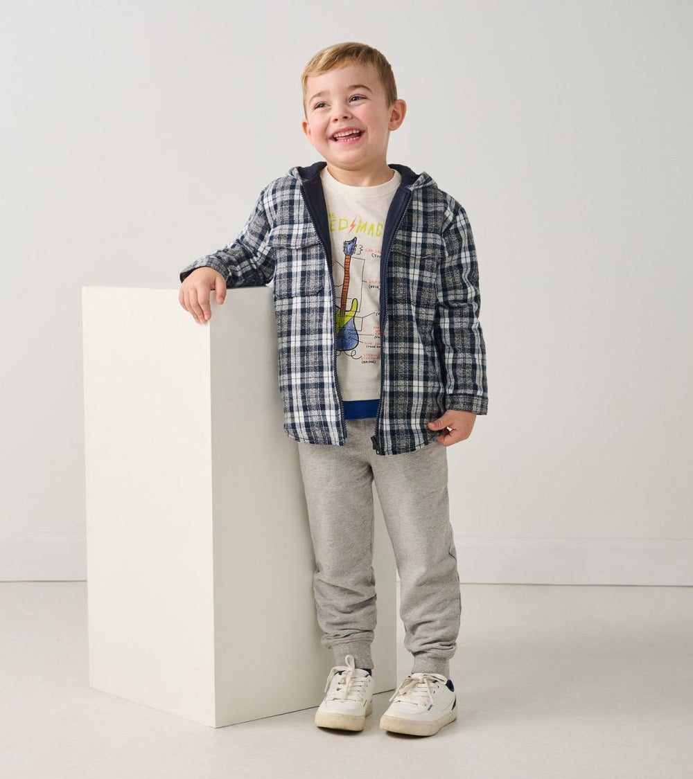 Hatley Sweaters | Boys Boys Salute Plaid Lined Hooded Jacket