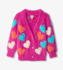 Hatley Sweaters | Girls Girls Jumbo Hearts Cardigan