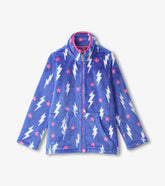 Hatley Sweaters | Girls Girls Lightning Bolts Fuzzy Fleece Zip-Up Jacket