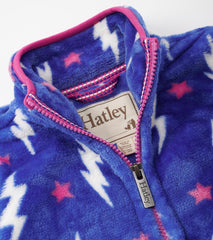 Hatley Sweaters | Girls Girls Lightning Bolts Fuzzy Fleece Zip-Up Jacket