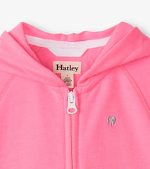 Hatley Sweaters | Girls Girls Pink Neon Raglan Hoodie