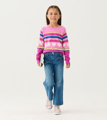 Hatley Sweaters | Girls Girls Rainbow Heart Sweater