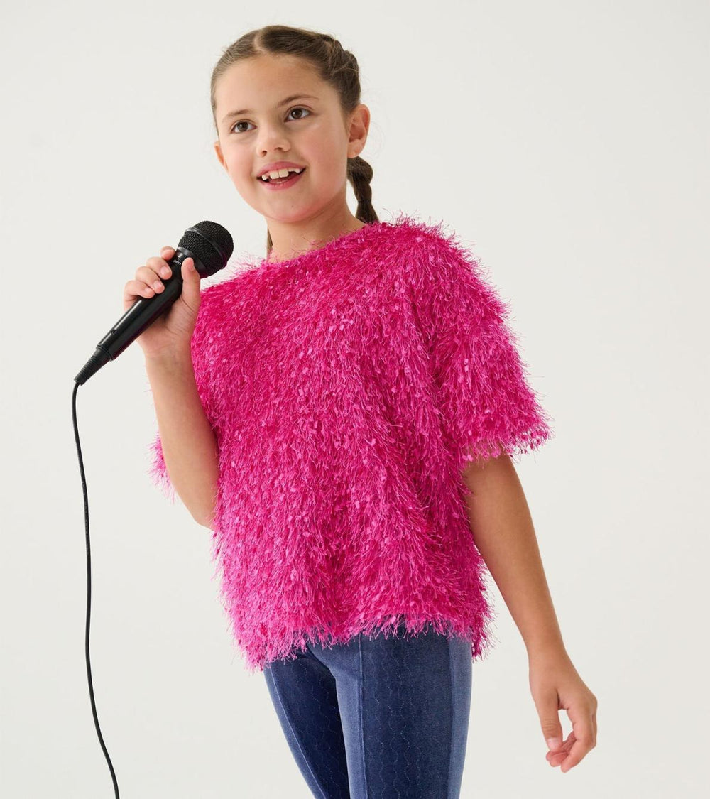 Hatley Sweaters | Girls Girls Rose Violet Fluffy Knit Sweater