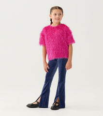 Hatley Sweaters | Girls Girls Rose Violet Fluffy Knit Sweater