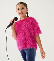 Hatley Sweaters | Girls Girls Rose Violet Fluffy Knit Sweater