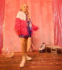 Hatley Sweaters | Girls Girls Sheer Pink Faux Fur Jacket