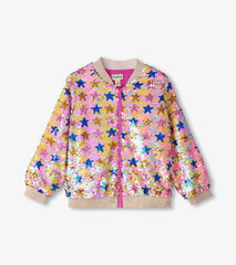 Hatley Sweaters | Girls Girls Star Party Sequined Bomber Jacket