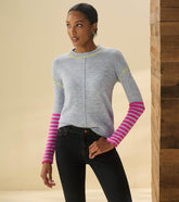 Hatley Sweaters | Women Avery Sweater - Hot Pink Stripes