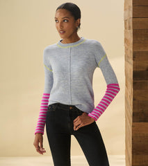 Hatley Sweaters | Women Avery Sweater - Hot Pink Stripes