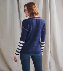 Hatley Sweaters | Women Avery Sweater - Navy Stripes