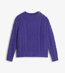 Hatley Sweaters | Women Button Neck Sweater - Ultra Violet