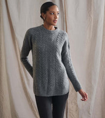 Hatley Sweaters | Women Cable Knit Tunic - Charcoal Heather