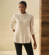 Hatley Sweaters | Women Cable Knit Tunic - Oatmeal Heather