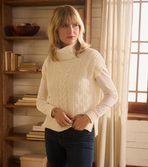 Hatley Sweaters | Women Cable Knit Vest - Winter White