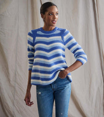 Hatley Sweaters | Women Chevron Swing Sweater - Navy Blue