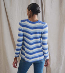 Hatley Sweaters | Women Chevron Swing Sweater - Navy Blue
