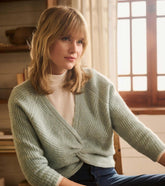 Hatley Sweaters | Women Cross Over Sweater - Sage Green