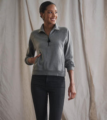 Hatley Sweaters | Women Mock Neck Pullover - Charcoal Heather