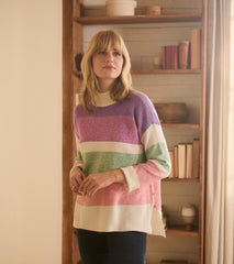 Hatley Sweaters | Women Mock Neck Tunic - Sunrise Colour Block