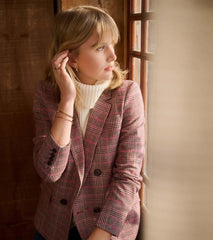 Hatley Sweaters | Women Tori Semi-Fitted Blazer - Taupe Check