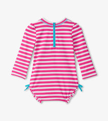 Hatley Swimwear | Baby & Toddler Baby Girls Candy Stripes Rashguard Swimsuit