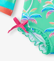 Hatley Swimwear | Baby & Toddler Baby Girls Rainbow Palm Rashguard Swimsuit
