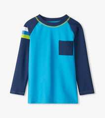 Hatley Swimwear | Boys Boys Malibu Blue Long Sleeve Rashguard