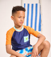 Hatley Swimwear | Boys Boys Palm Oranges Short Sleeve Rashguard
