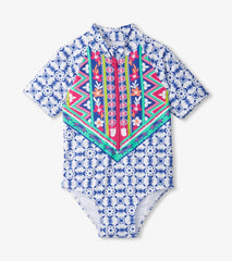 Hatley Swimwear | Girls Girls Kaleidoscope One-Piece Rashguard