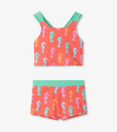 Hatley Swimwear | Girls Girls Painted Seahorse Two-Piece Crop Top Bikini Set