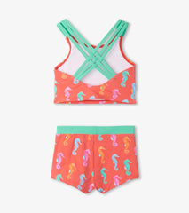 Hatley Swimwear | Girls Girls Painted Seahorse Two-Piece Crop Top Bikini Set