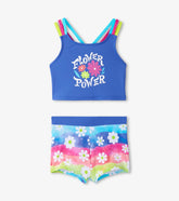 Hatley Swimwear | Girls Girls Rainbow Flower Two-Piece Crop Top Bikini Set