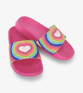 Hatley Swimwear | Girls Girls Rainbow Heart Slides