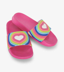 Hatley Swimwear | Girls Girls Rainbow Heart Slides