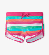 Hatley Swimwear | Girls Girls Rainbow Palm Swim Shorts