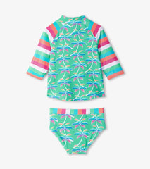 Hatley Swimwear | Girls Girls Rainbow Palm Two-Piece Rashguard Set