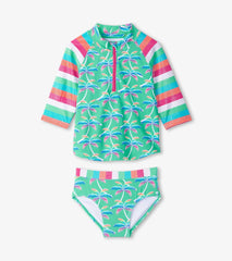 Hatley Swimwear | Girls Girls Rainbow Palm Two-Piece Rashguard Set
