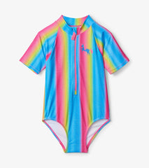 Hatley Swimwear | Girls Jelly Bean Rainbow Rashguard One Piece