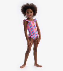 Hatley Swimwear | Girls Rock Star Unicorn Ruffle Sleeve Swimsuit