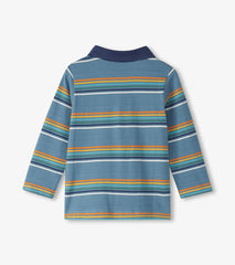 Hatley Tops | Baby & Toddler Baby & Toddler Boys Bluestone Stripes Long Sleeve Polo T-Shirt