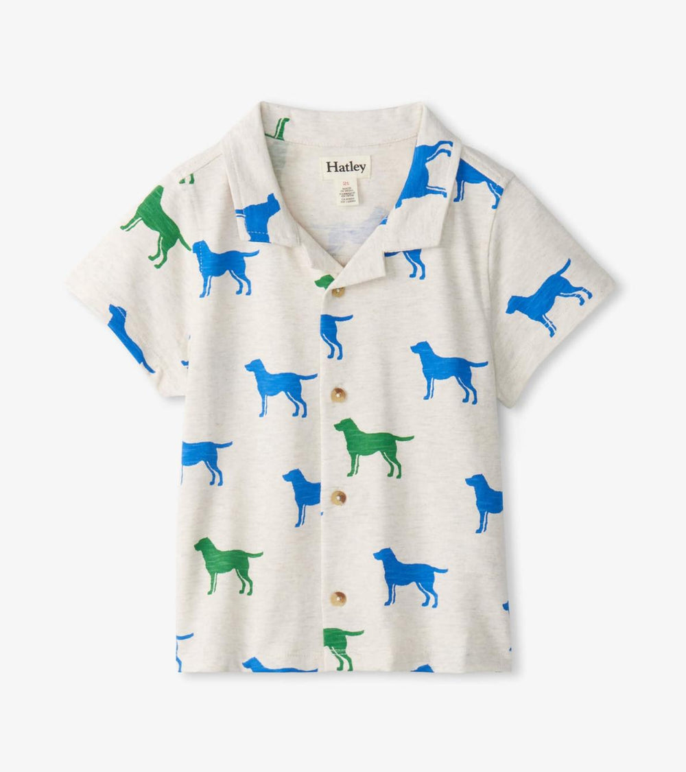 Hatley Tops | Baby & Toddler Baby & Toddler Boys Dog Silhouette Jersey Button Down