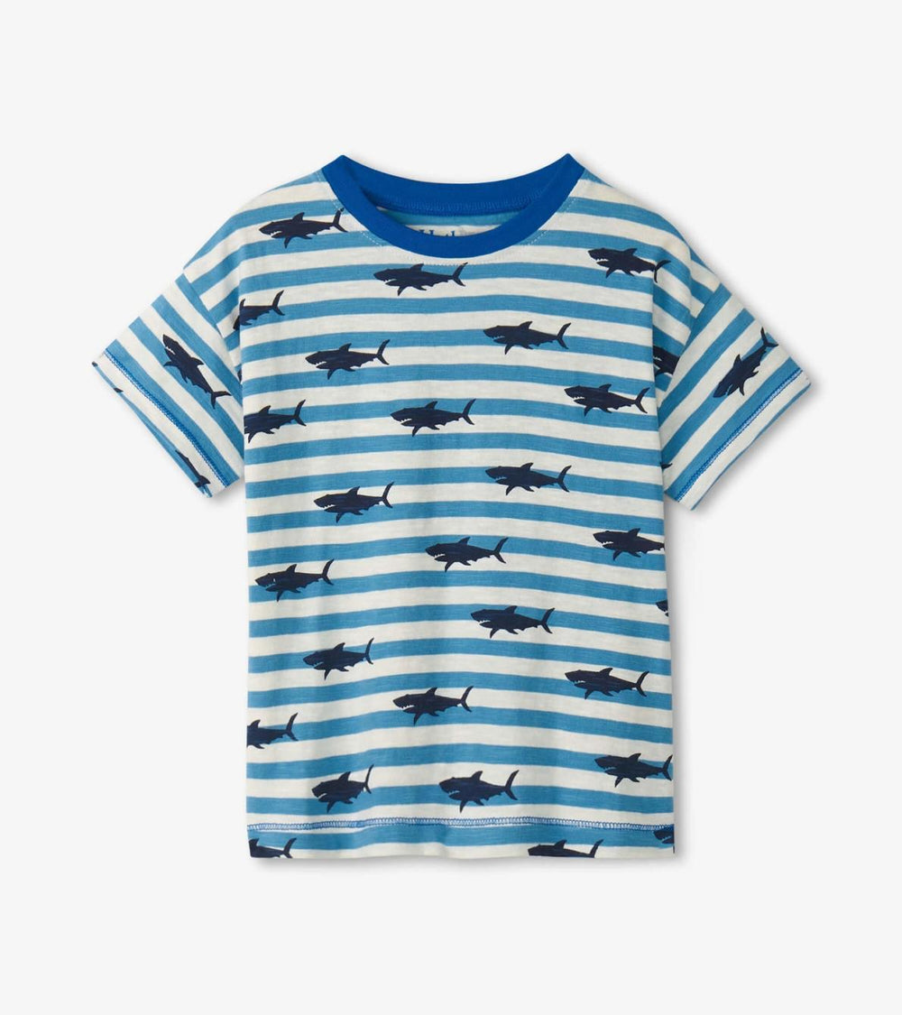 Hatley Tops | Baby & Toddler Baby & Toddler Boys Shark Stripes Slouchy Tee